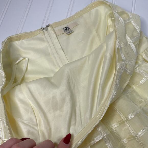 Ya Los Angeles Women's Yellow Off The Shoulder Back Zipper Flare Dress Size L - Picture 8 of 10